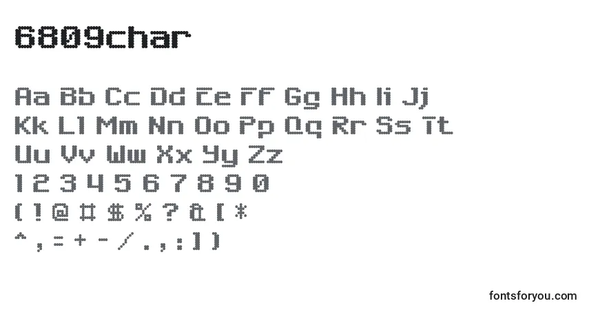 A fonte 6809char – alfabeto, números, caracteres especiais