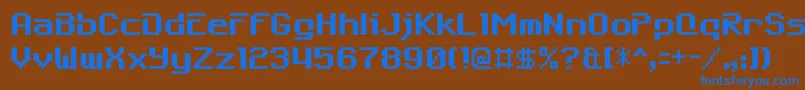 6809char Font – Blue Fonts on Brown Background