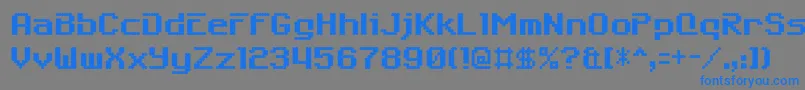 6809char Font – Blue Fonts on Gray Background