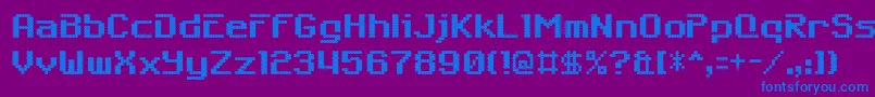 6809char Font – Blue Fonts on Purple Background