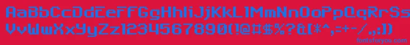 6809char Font – Blue Fonts on Red Background