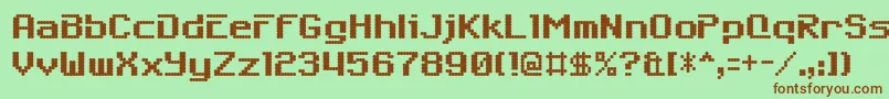 6809char Font – Brown Fonts on Green Background