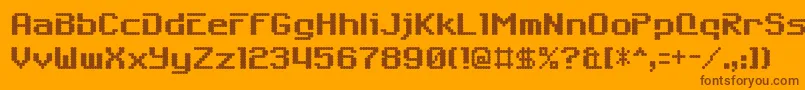 6809char Font – Brown Fonts on Orange Background