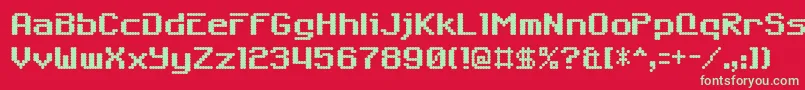 6809char Font – Green Fonts on Red Background