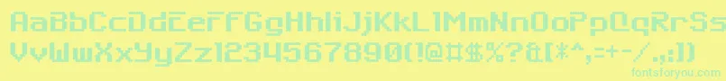 6809char Font – Green Fonts on Yellow Background