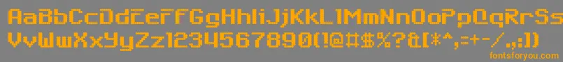 6809char Font – Orange Fonts on Gray Background