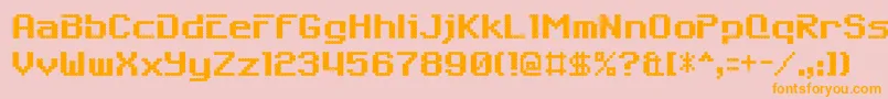 6809char Font – Orange Fonts on Pink Background