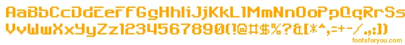 6809char Font – Orange Fonts on White Background