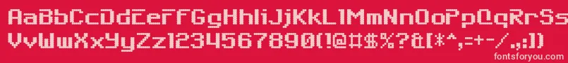 6809char Font – Pink Fonts on Red Background