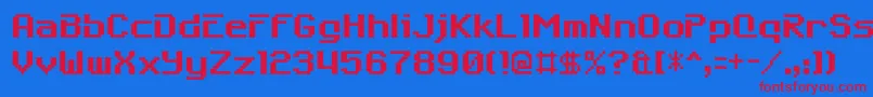 6809char Font – Red Fonts on Blue Background