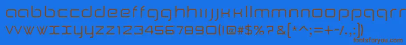 Camomile-Schriftart – Braune Schriften auf blauem Hintergrund