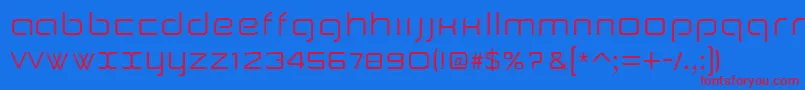 Camomile-Schriftart – Rote Schriften auf blauem Hintergrund