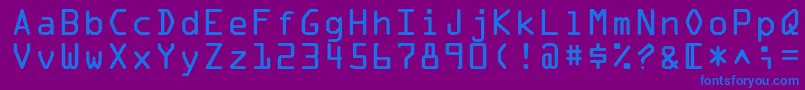 フォントOcraLtAlternate – 紫色の背景に青い文字