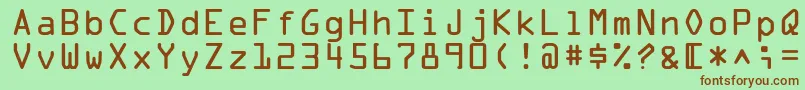 Шрифт OcraLtAlternate – коричневые шрифты на зелёном фоне