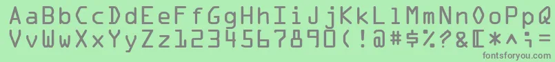 フォントOcraLtAlternate – 緑の背景に灰色の文字