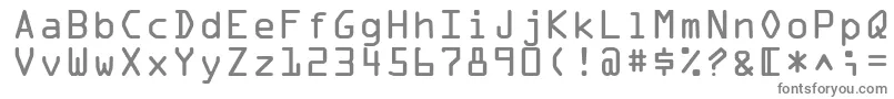 OcraLtAlternate-fontti – harmaat kirjasimet valkoisella taustalla