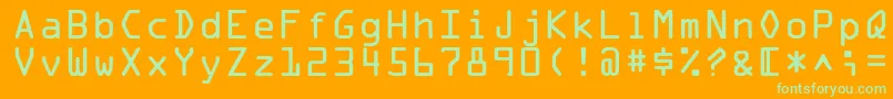 OcraLtAlternate Font – Green Fonts on Orange Background