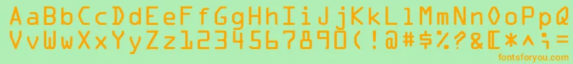 OcraLtAlternate Font – Orange Fonts on Green Background