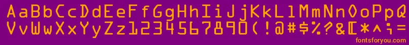 フォントOcraLtAlternate – 紫色の背景にオレンジのフォント