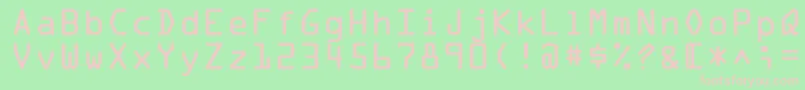 OcraLtAlternate-fontti – vaaleanpunaiset fontit vihreällä taustalla