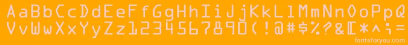 OcraLtAlternate-fontti – vaaleanpunaiset fontit oranssilla taustalla