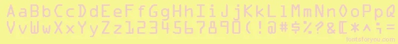 OcraLtAlternate-fontti – vaaleanpunaiset fontit keltaisella taustalla