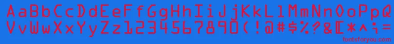 OcraLtAlternate Font – Red Fonts on Blue Background