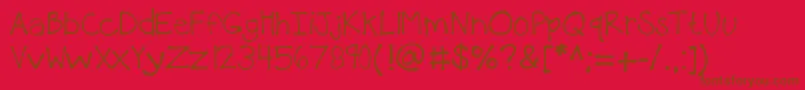 Kbthelittlefella Font – Brown Fonts on Red Background