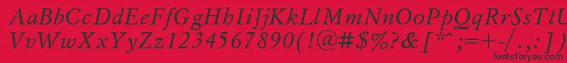 MyslIta Font – Black Fonts on Red Background