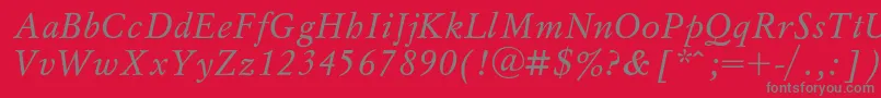 MyslIta Font – Gray Fonts on Red Background