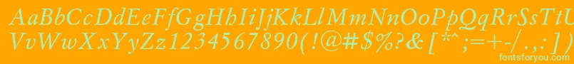 MyslIta Font – Green Fonts on Orange Background