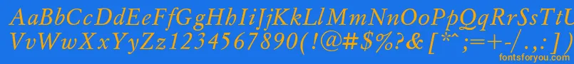 MyslIta Font – Orange Fonts on Blue Background