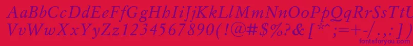 MyslIta Font – Purple Fonts on Red Background