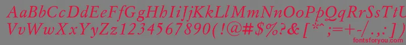 MyslIta Font – Red Fonts on Gray Background