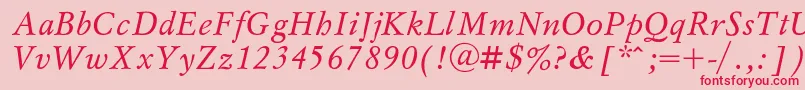 MyslIta-Schriftart – Rote Schriften auf rosa Hintergrund