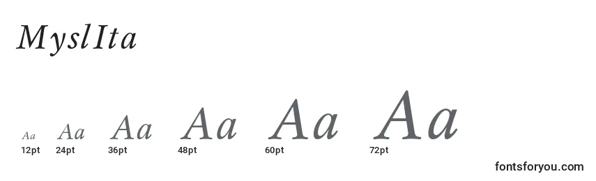 MyslIta Font Sizes