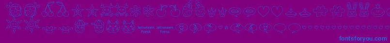 Jellodings Font – Blue Fonts on Purple Background