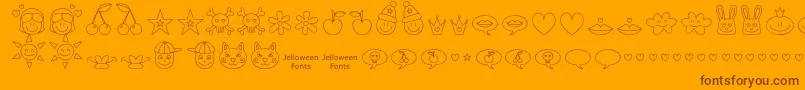 Fonte Jellodings – fontes marrons em um fundo laranja