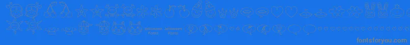 Jellodings-Schriftart – Graue Schriften auf blauem Hintergrund