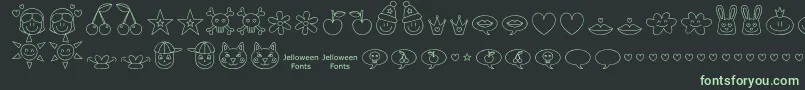 Jellodings-fontti – vihreät fontit mustalla taustalla