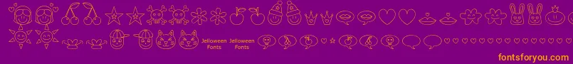 Jellodings Font – Orange Fonts on Purple Background