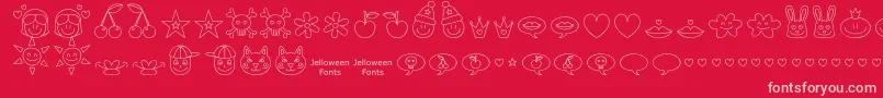 Jellodings Font – Pink Fonts on Red Background