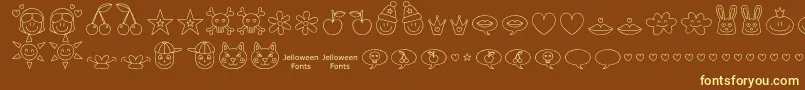 Czcionka Jellodings – żółte czcionki na brązowym tle