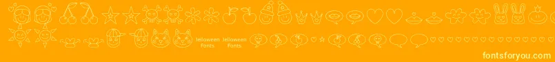 Jellodings Font – Yellow Fonts on Orange Background