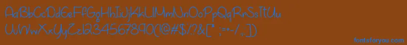 AprilFlowersOtf Font – Blue Fonts on Brown Background