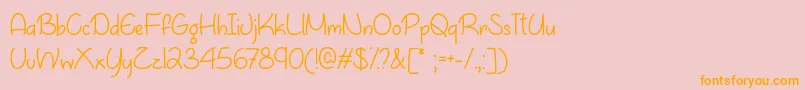 AprilFlowersOtf Font – Orange Fonts on Pink Background