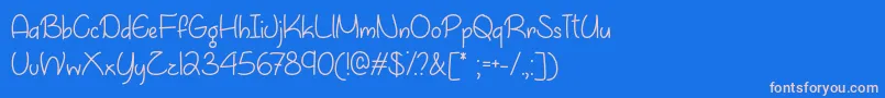 AprilFlowersOtf Font – Pink Fonts on Blue Background