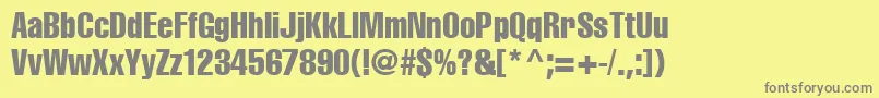 Cyrilliccompressed Font – Gray Fonts on Yellow Background