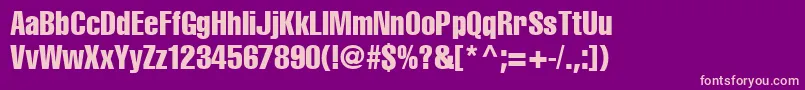 Cyrilliccompressed Font – Pink Fonts on Purple Background