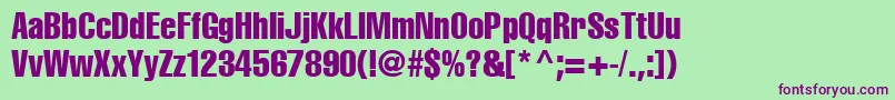 Cyrilliccompressed Font – Purple Fonts on Green Background